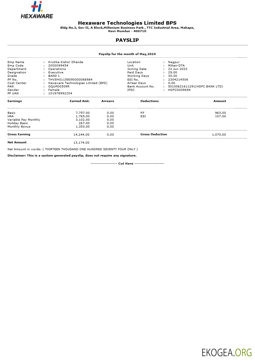 Modèle de fiche de paie Hexaware Technologies aux formats Word et PDF.pdf, 1